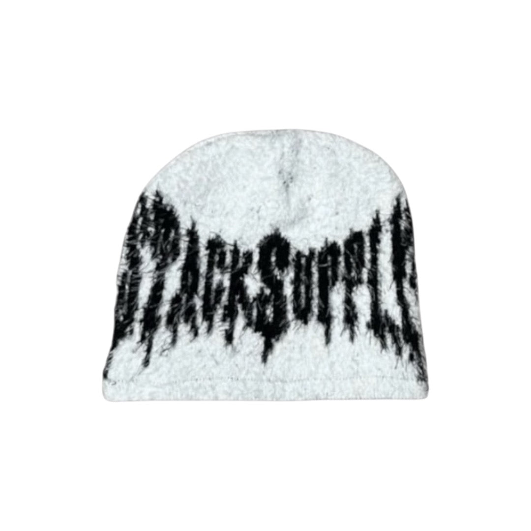 FUZZY LOGO BEANIE (SATIN INSIDE)
