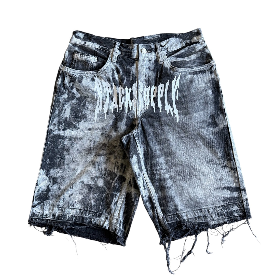 BLACKOUT BLEACHED SHORTS