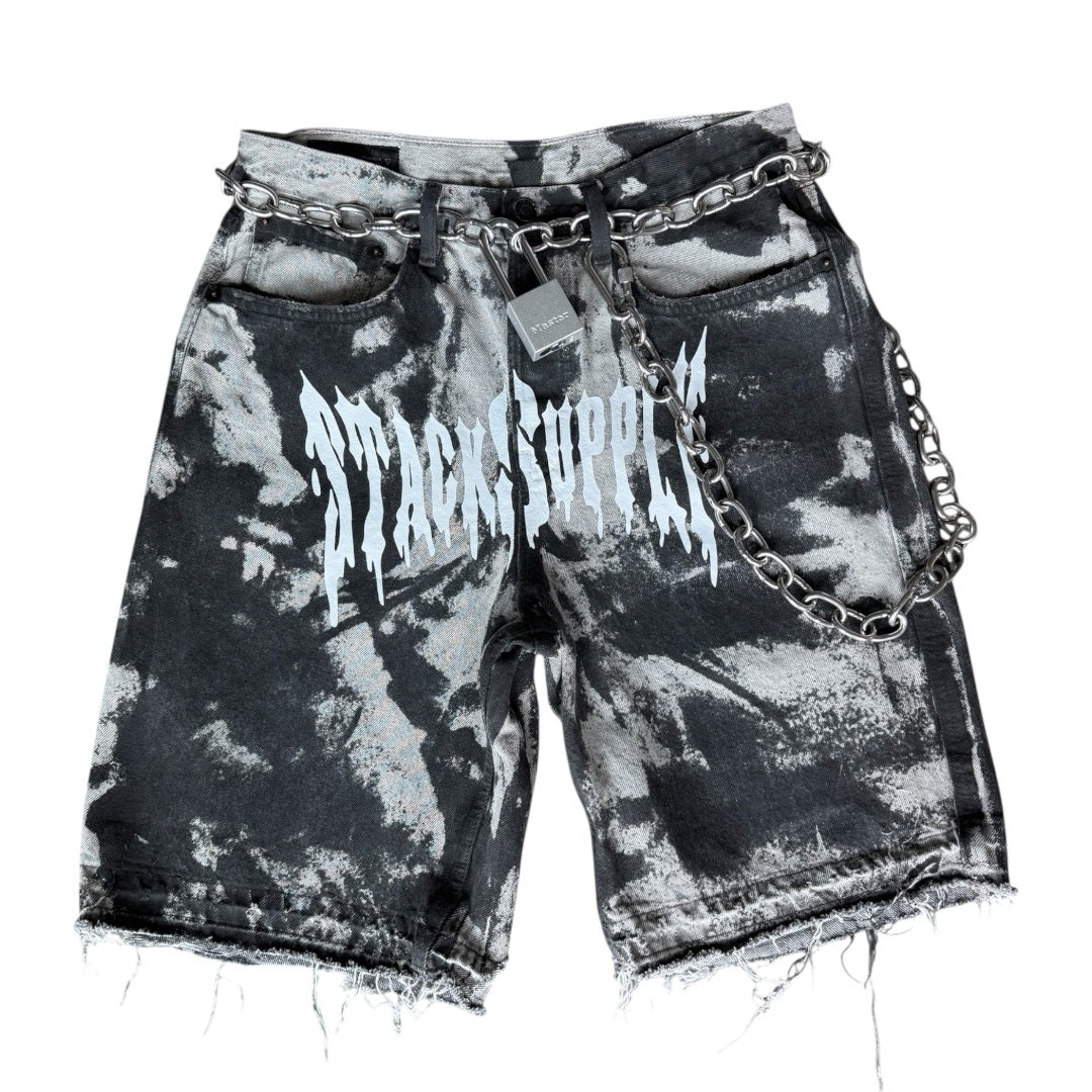CHAIN SMOKE DENIM SHORTS