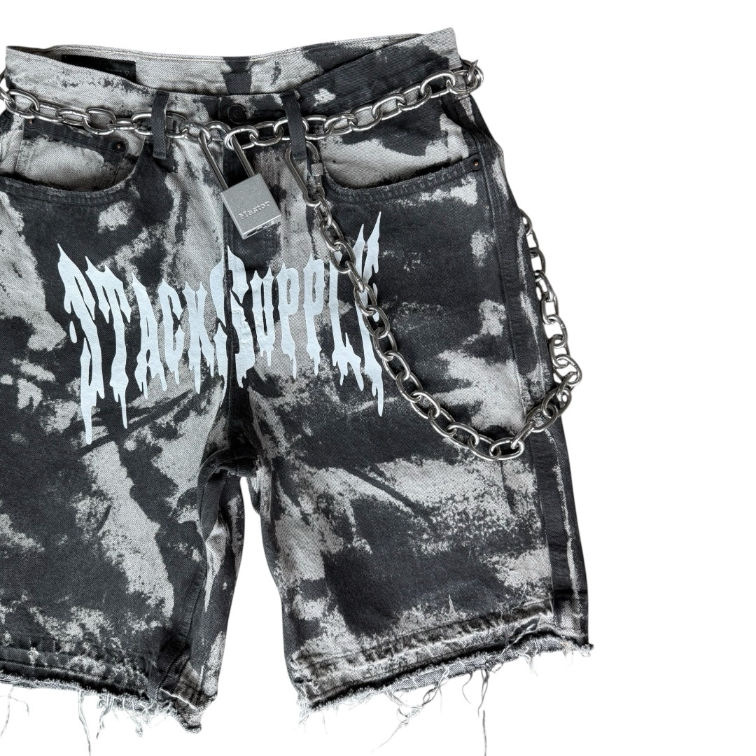 CHAIN SMOKE DENIM SHORTS