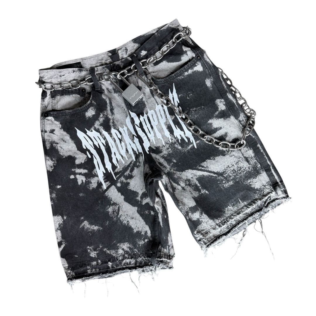 CHAIN SMOKE DENIM SHORTS