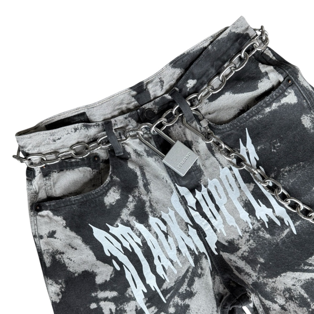 CHAIN SMOKE DENIM SHORTS