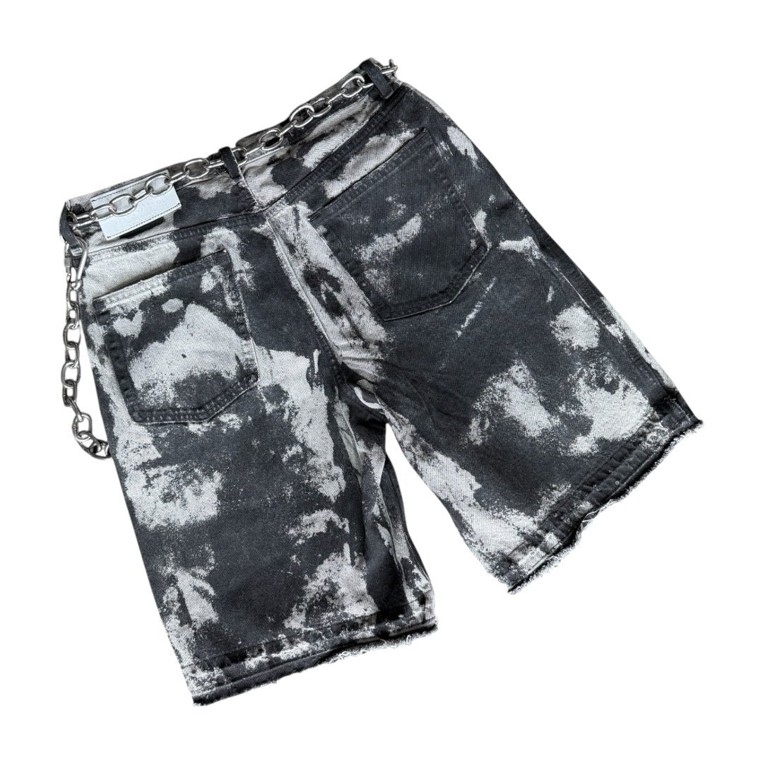 CHAIN SMOKE DENIM SHORTS