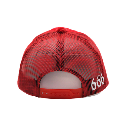 RED SCUMBAG TRUCKER HAT