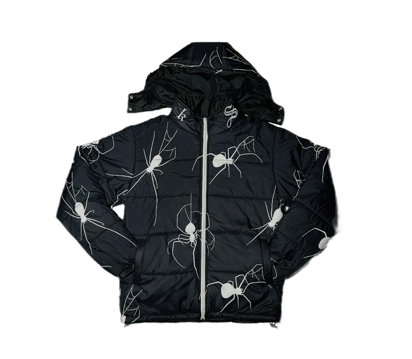 BLACK SPIDER PUFFER JACKET