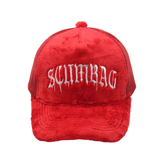 RED SCUMBAG TRUCKER HAT