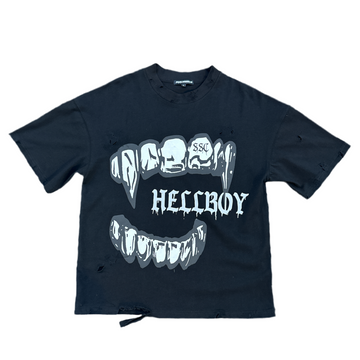 DISTRESSED BLACK HELLBOY TEE