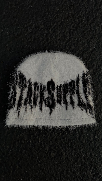 FUZZY LOGO BEANIE (SATIN INSIDE)