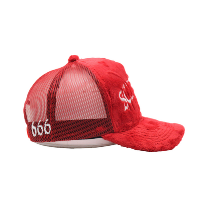 RED SCUMBAG TRUCKER HAT