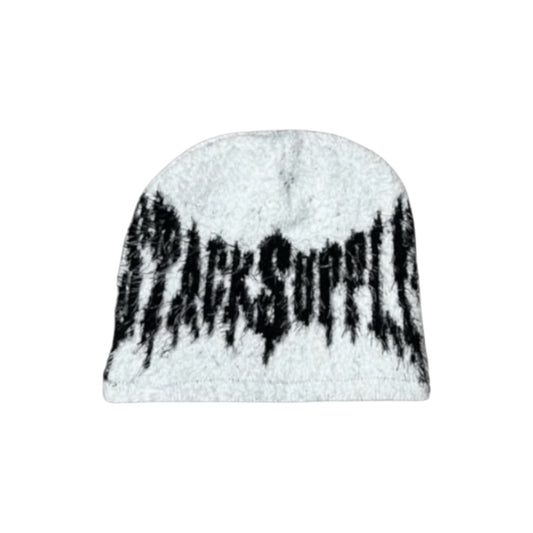 FUZZY LOGO BEANIE (SATIN INSIDE)