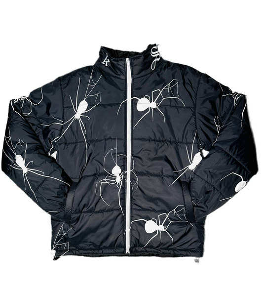 BLACK SPIDER PUFFER JACKET