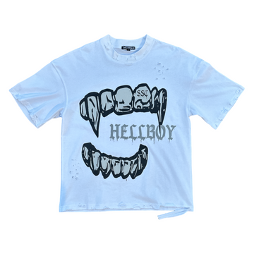 DISTRESSED WHITE HELLBOY TEE