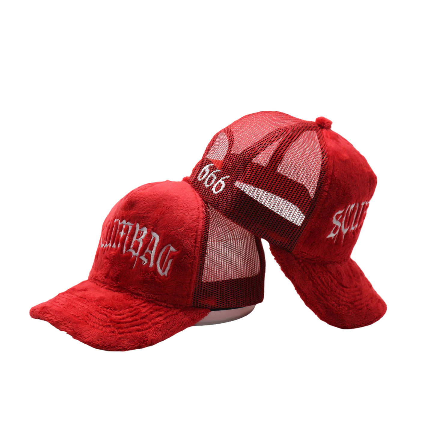 RED SCUMBAG TRUCKER HAT