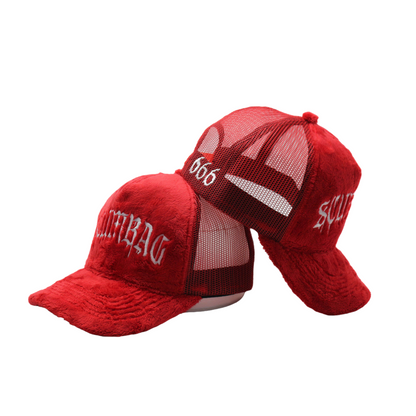 RED SCUMBAG TRUCKER HAT