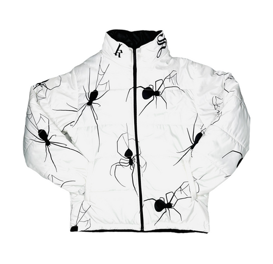 WHITE SPIDER PUFFER JACKET