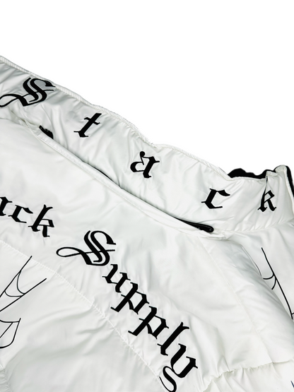 WHITE SPIDER PUFFER JACKET