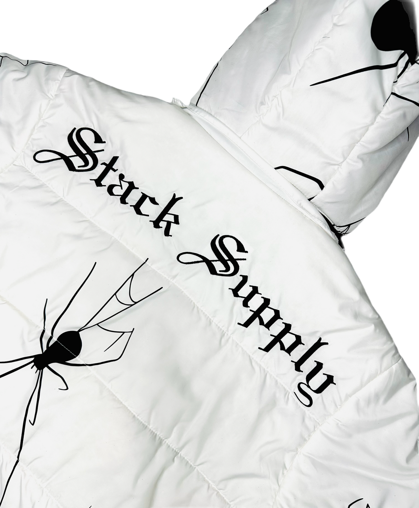 WHITE SPIDER PUFFER JACKET