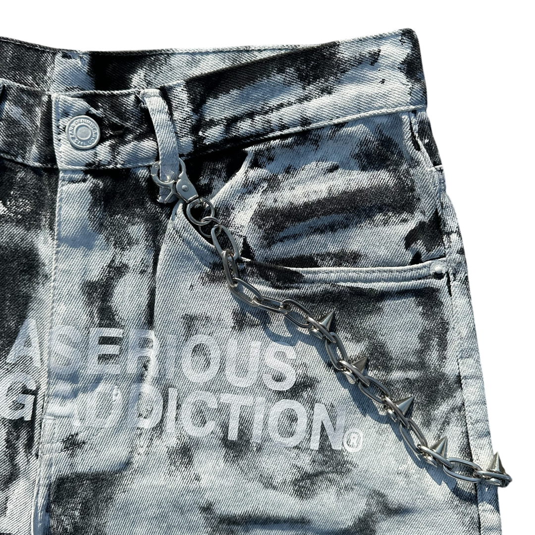 I HAVE A SERIOUS CLOTHING ADDICTION BLACK BAGGY SHORTS