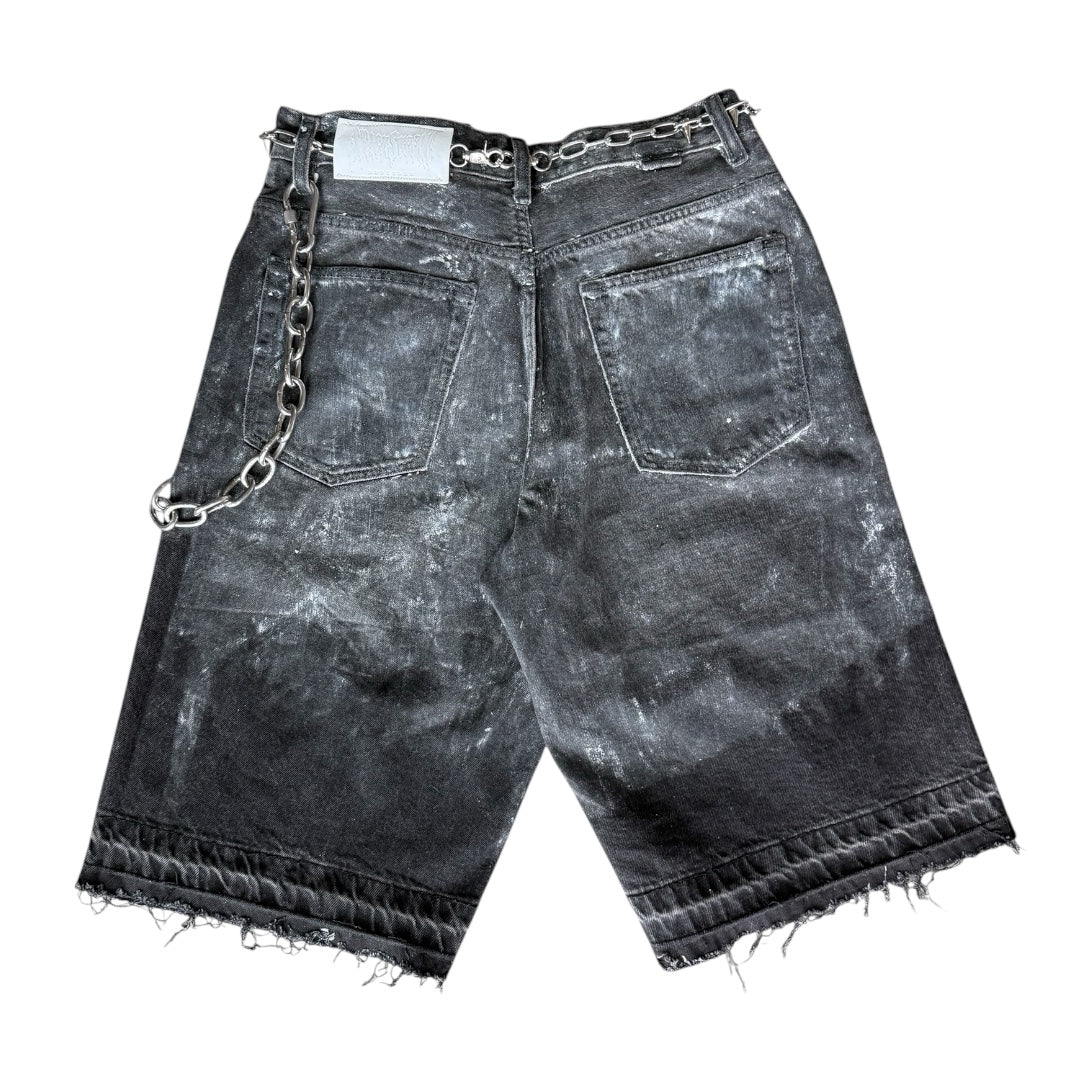 DEATH STAIN DENIM SHORTS