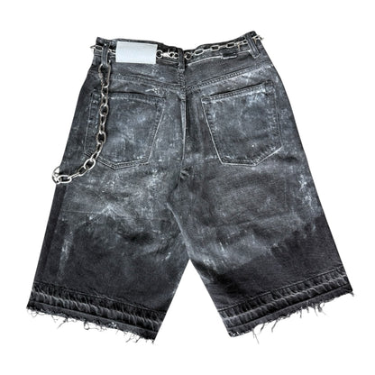 DEATH STAIN DENIM SHORTS
