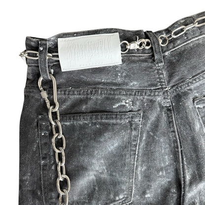 DEATH STAIN DENIM SHORTS