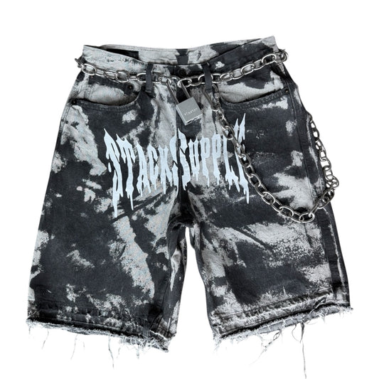 CHAIN SMOKE DENIM SHORTS
