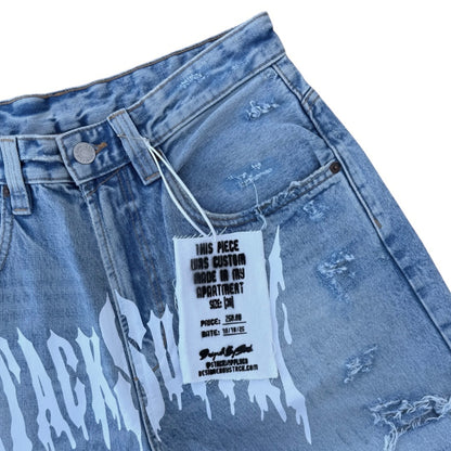 BLEACHED DISTRESSED DENIM